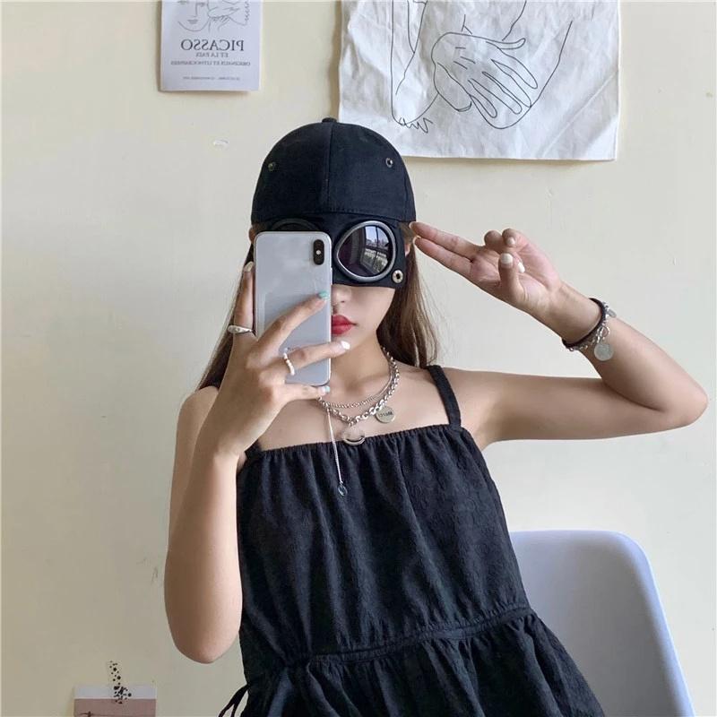 Mũ lưỡi trai có kính mắt phong cách Hàn Quốc thời trang có size nguòi lớn và size trẻ con