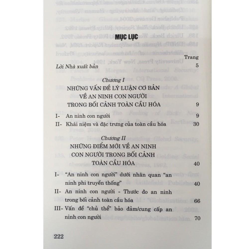 Sách - An Ninh Con Người Trong Bối Cảnh Toàn Cầu Hoá - NXB Chính Trị Quốc Gia