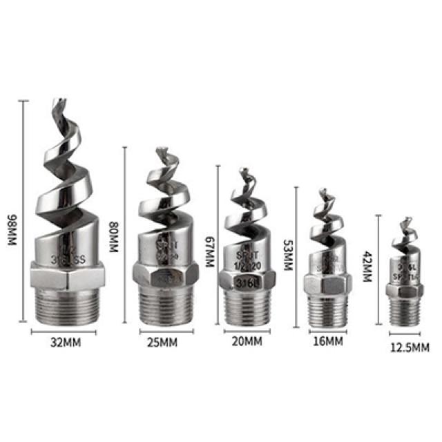 Đầu phun XOẮN ỐC phi 21mm