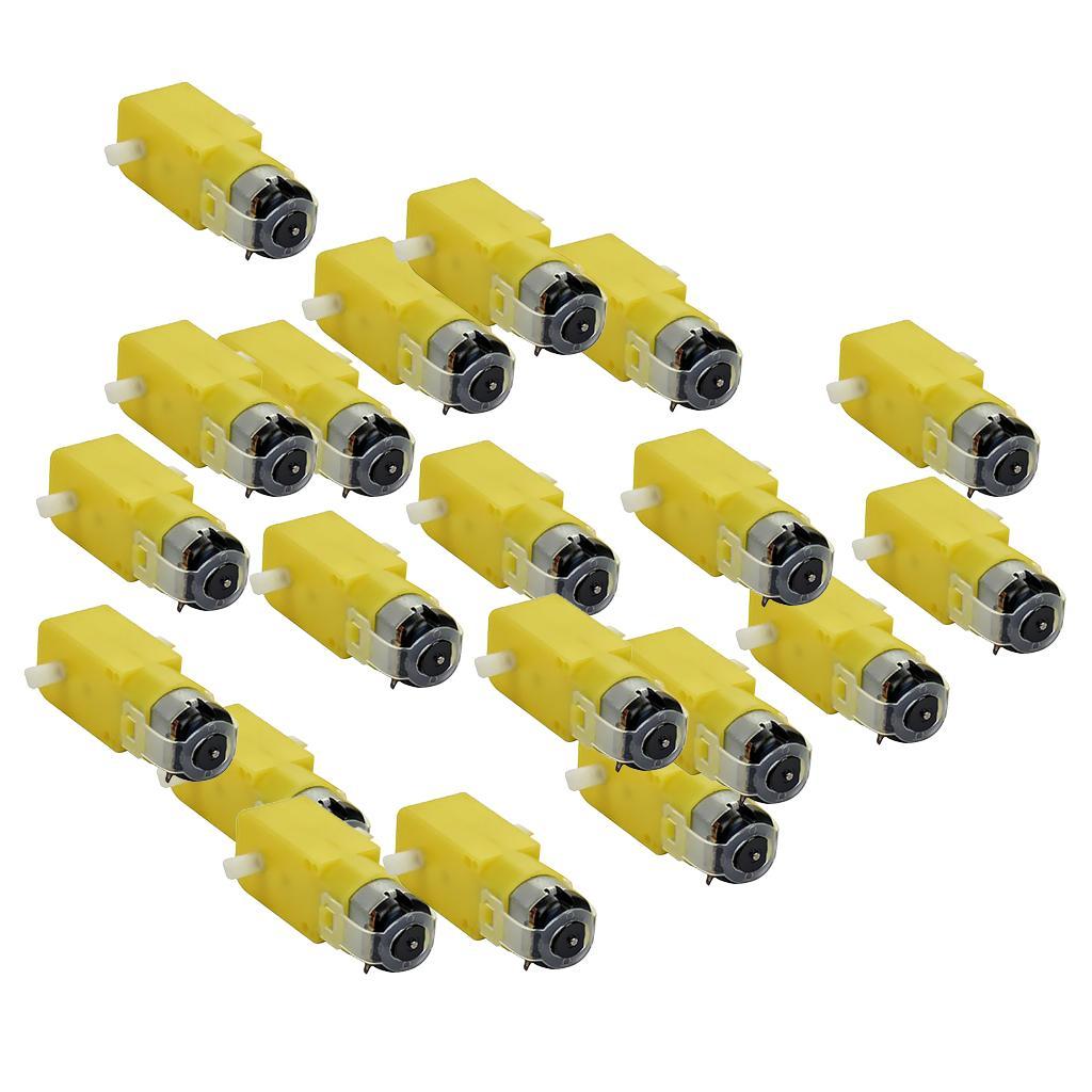 40 Pieces DC Geared Motor, 3-6V TT Gear Motor, Motor Support/Bracket for DIY Robot Smart Car Robot Tool Chassis