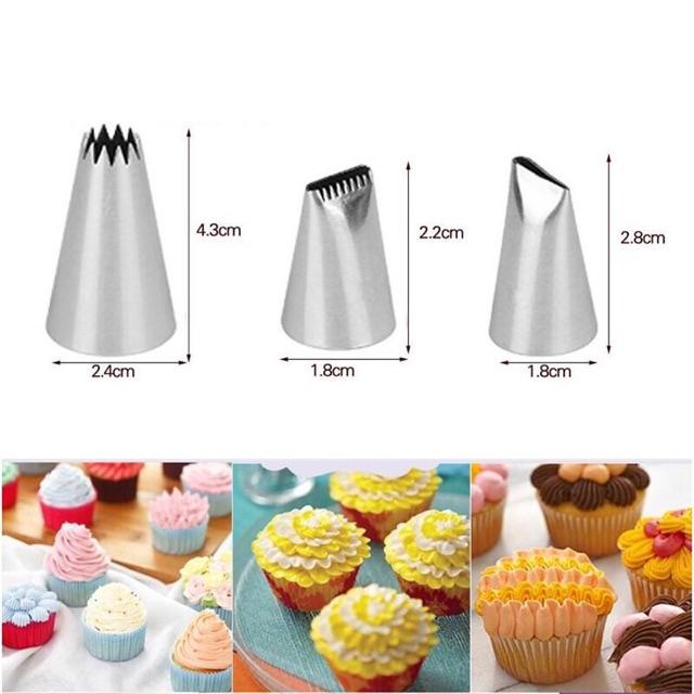 Bộ Đui 52 Chiếc Kèm Chốt Và Dù Bắt Hoa Bộ/Đui Bắt Kem Với Các Kiểu Dáng Trang Trí Cupcake, Bánh Gato, Bánh Kem