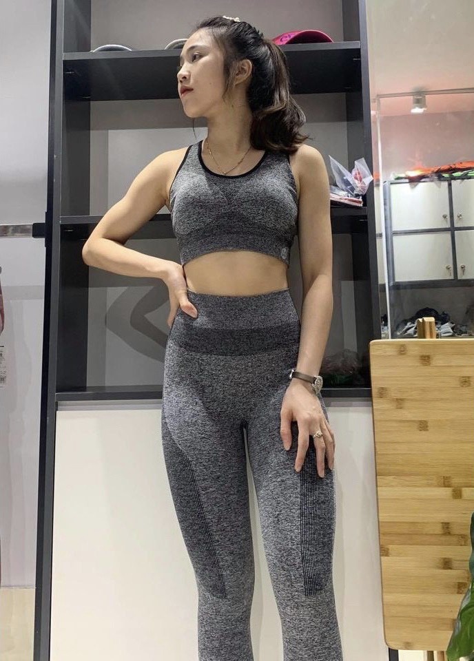 FULL SET ĐỒ TẬP GYM,YOGA NỮ GỒM QUẦN DÀI VÀ ÁO BRA CÓ KHOÁ CÀI CAO CẤP