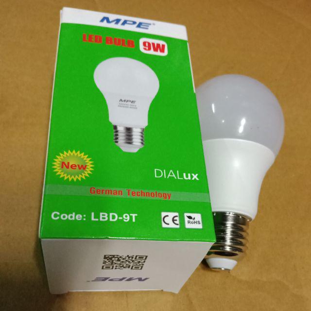 COMBO 6 Bóng đèn LED Bulb 9W MPE - LBD-9T HÀNG CHÍNH HÃNG