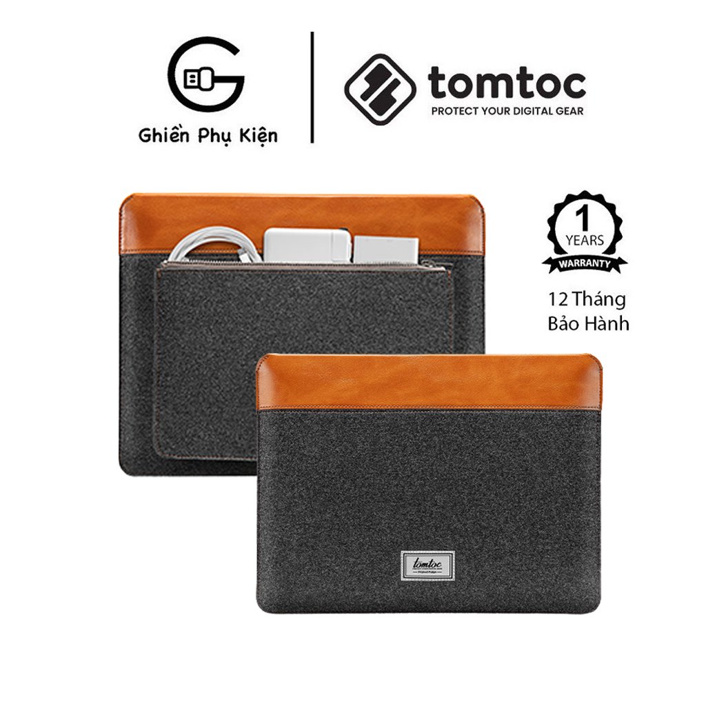 Túi Chống Sốc Tomtoc USA Felt Và PU Leather Cho iPad 9.7/11/12.9inch - Hàng Chính Hãng