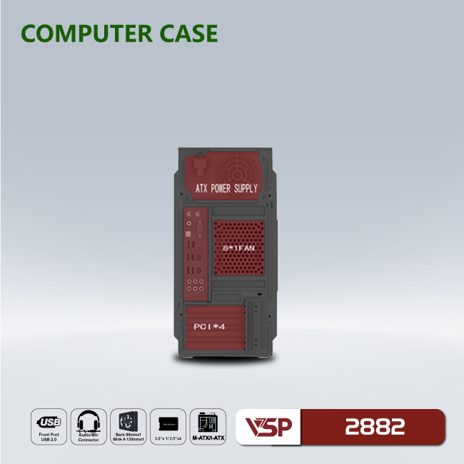 Vỏ máy tính Case VSP 2882 (M-ATX, I-ATX) - Hàng chính hãng TECH VISION phân phối