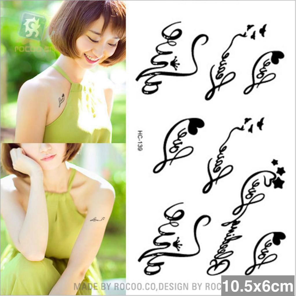 Hình xăm dán chữ love đẹp 10x6cm- mua 5 tặng 1 mini xinh