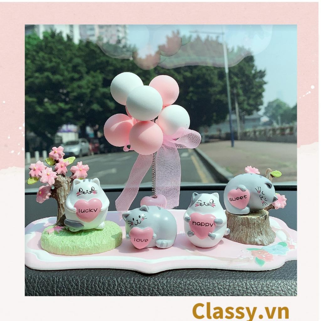 Mô mèo kitty  Classy cưng xỉu trưng bày ô tô, tiểu cảnh, bày bàn học, tủ sách, trang trí shop PK697