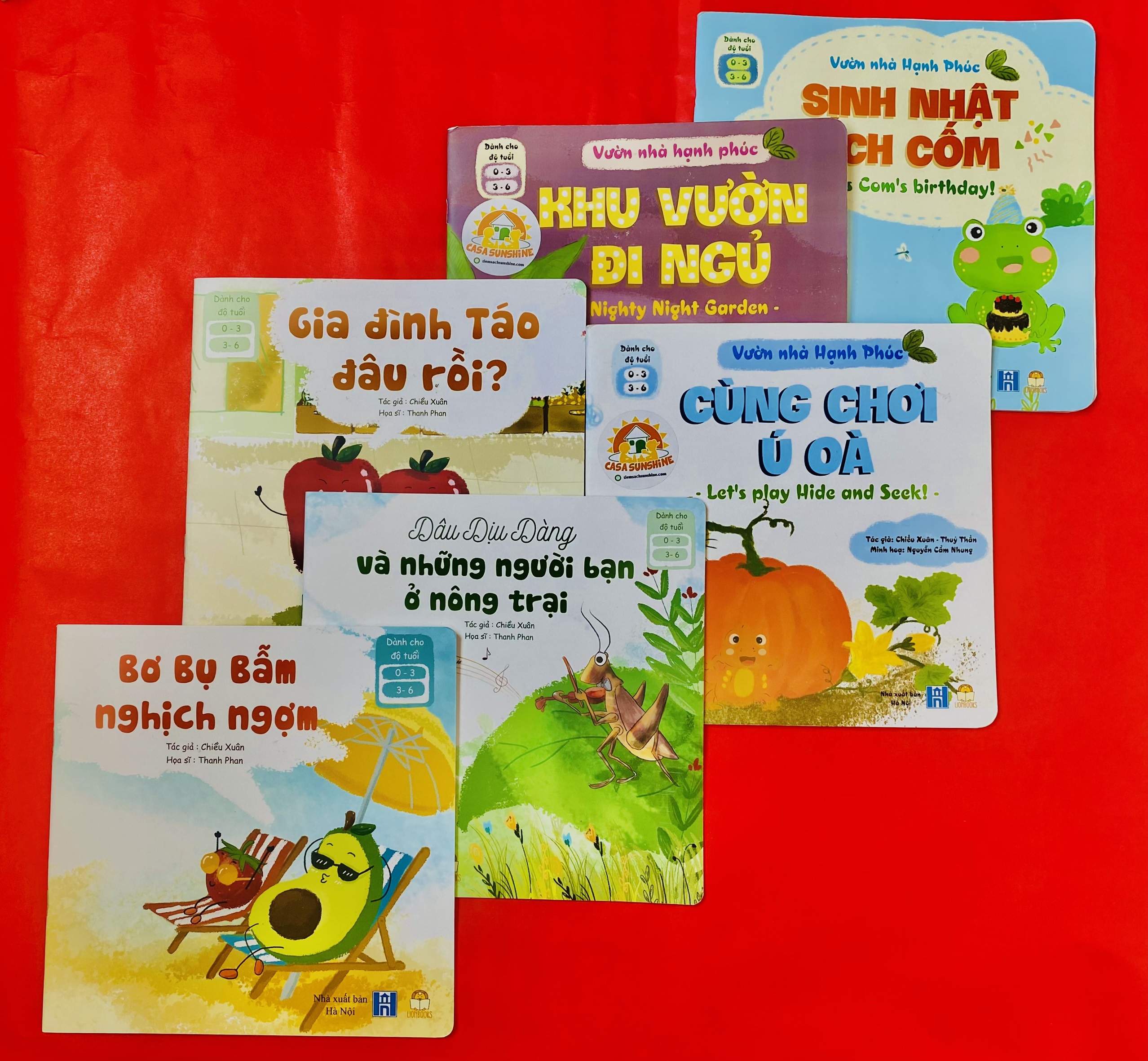 Sách Ehon Việt Cho Bé 0 - 3 Tuổi - Combo Ehon Về Các Bạn Hoa Quả, Động Vật Trong Vườn Nhà Đáng Yêu - Combo 6 Cuốn Chu Du Vườn Nhà
