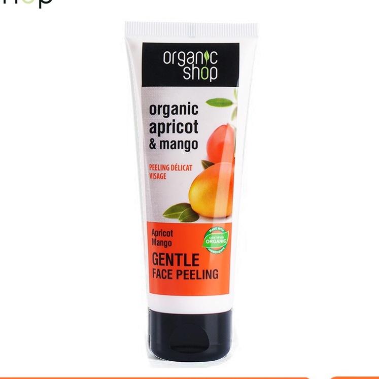 Tẩy Da Chết Cho Da Mặt Organic Shop Chiết Xuất Từ Cà Phê, Xoài & Mơ, Gừng & Hoa Anh Đào Bản Anh 75ml