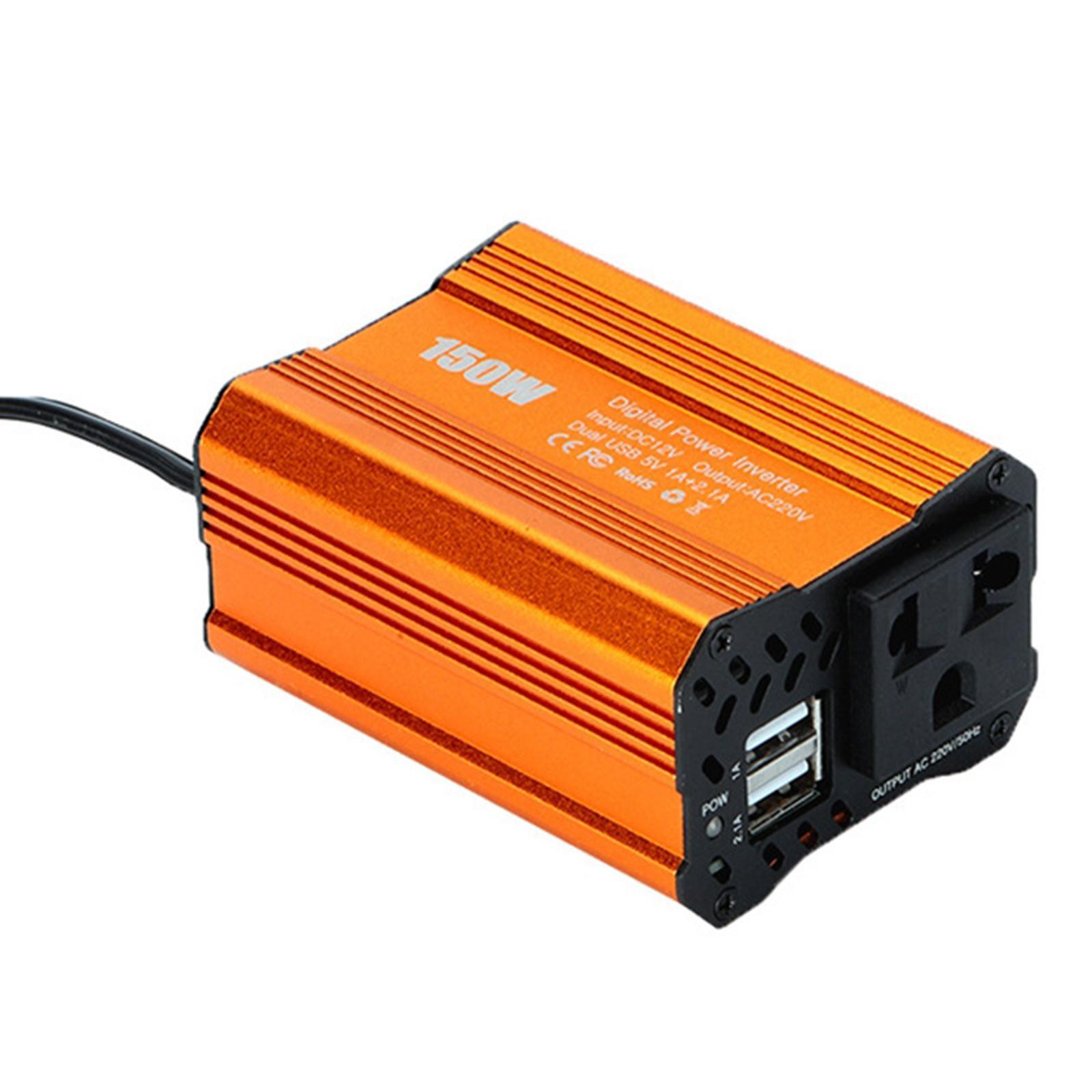 DC 12V to  220V Car Adapter Power Inverter Safety for Consoles TV Laptops