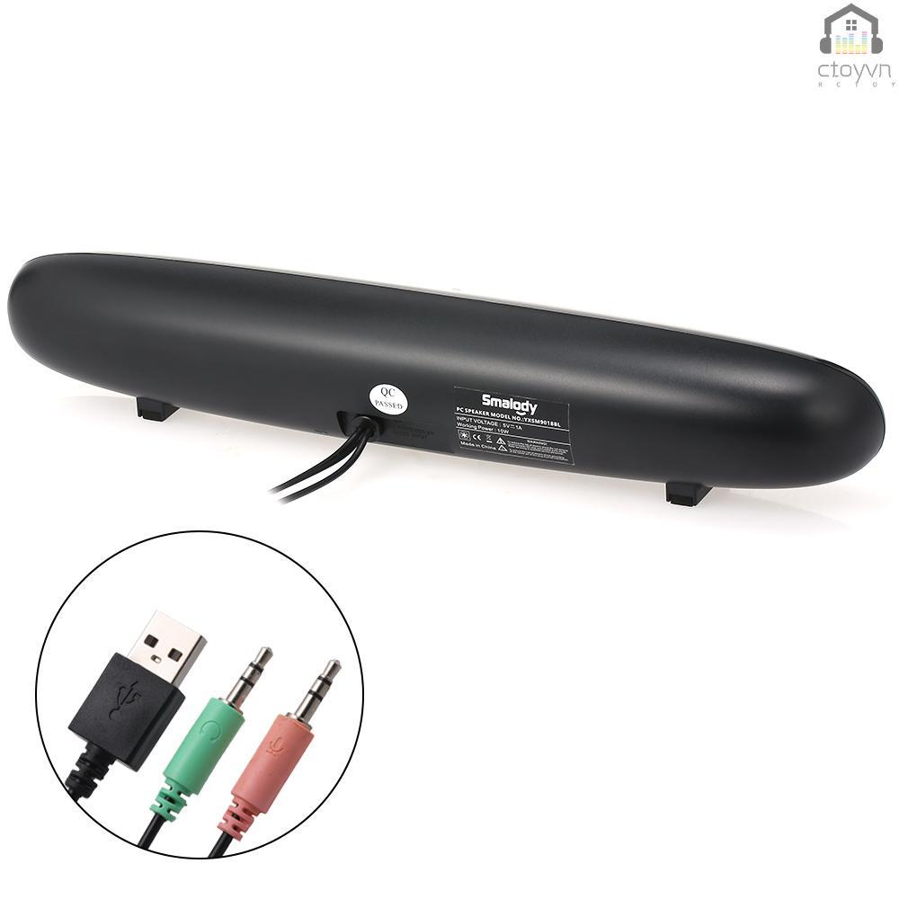 Loa âm thanh Smalody cổng USB 3.5mm 10W có micro cho máy tính TV