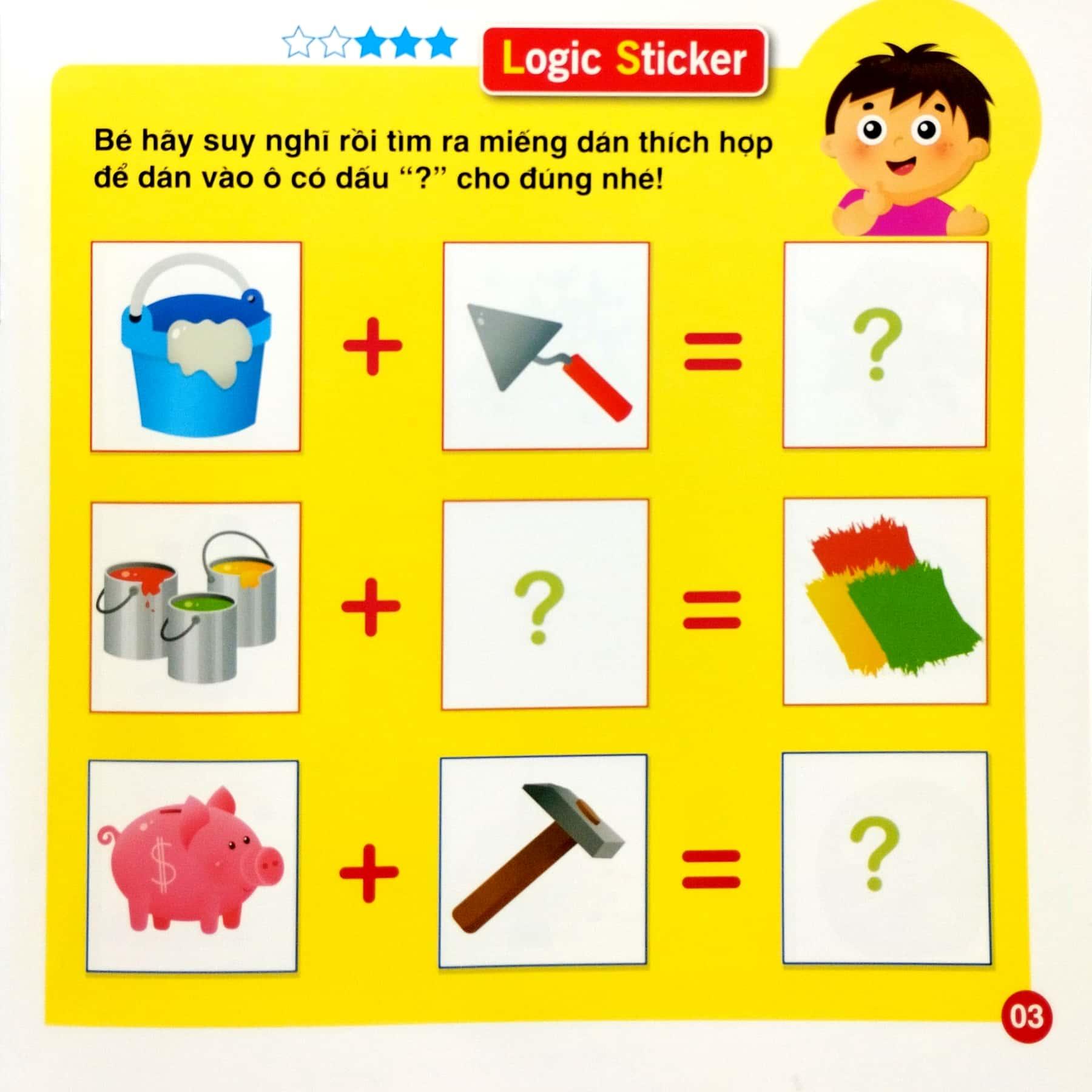 Logic Sticker For Kids - Dán Hình Phát Triển Tư Duy Cho Bé - Quyển 3