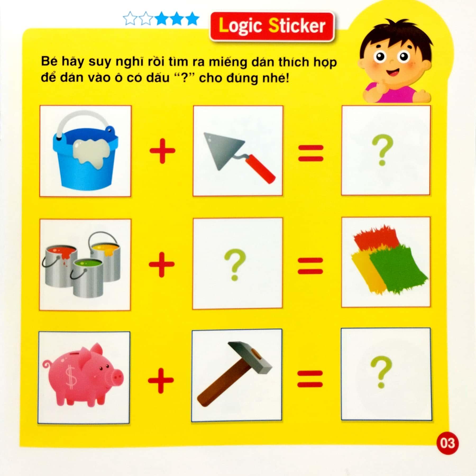 Logic Sticker For Kids - Dán Hình Phát Triển Tư Duy Cho Bé - Quyển 3 (Dành Cho Trẻ 2-8 Tuổi)