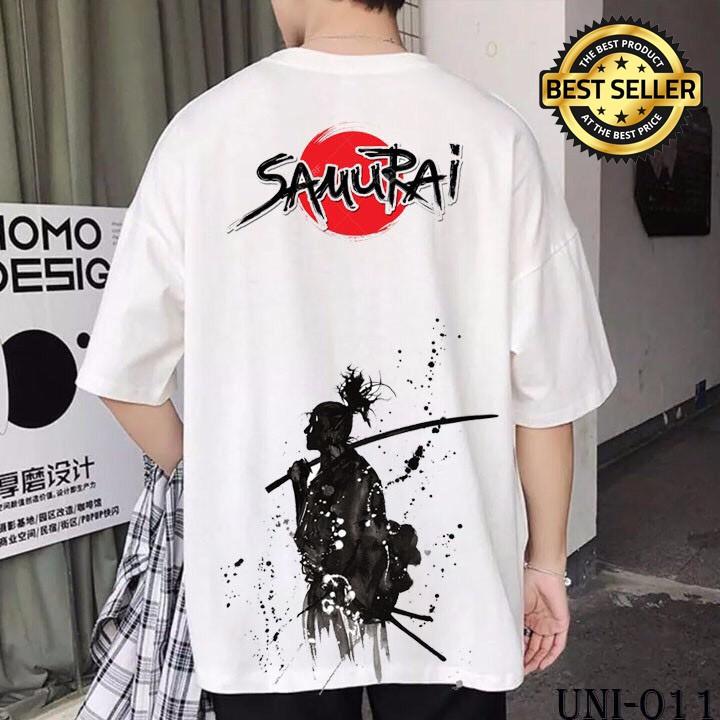 Áo Tay Lỡ Unisex Samurai Thư Pháp Cao Cấp | Samurai Tshirt