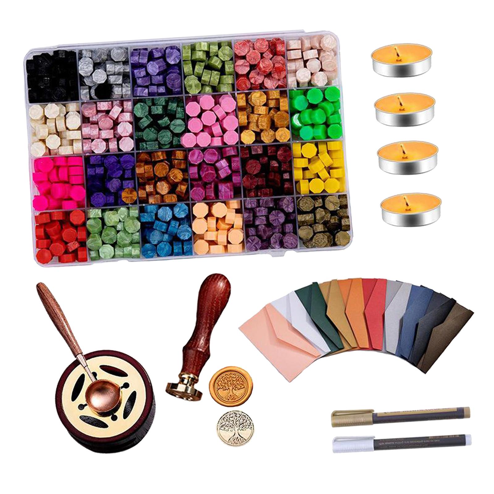 619PCS Retro Wax Sealing Warmer Kit DIY Scrapbooking Craft Gift Projects
