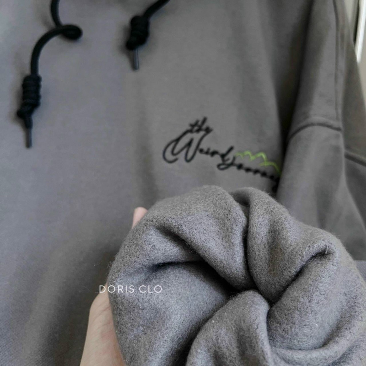 Áo hoodie The Weird Jouune Xám ảnh thật unisex ( nam nữ mặc đều được), áo hoodie thêu The Weird (ảnh thật 100% tại shop), Áo hoodie logo thêu chất thun nỉ mềm mịn form dưới 70kg nón 2 lớp