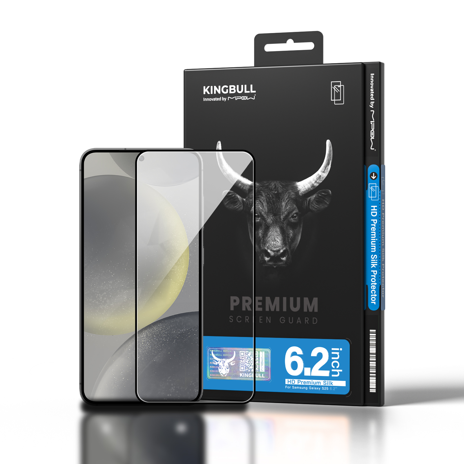 Cường Lực Trong Suốt Mipow Dành Cho Samsung Galaxy S25 Ultra/ S25 Plus/ S25 MIPOW Kingbull HD Premium Silk_ Hàng chính hãng