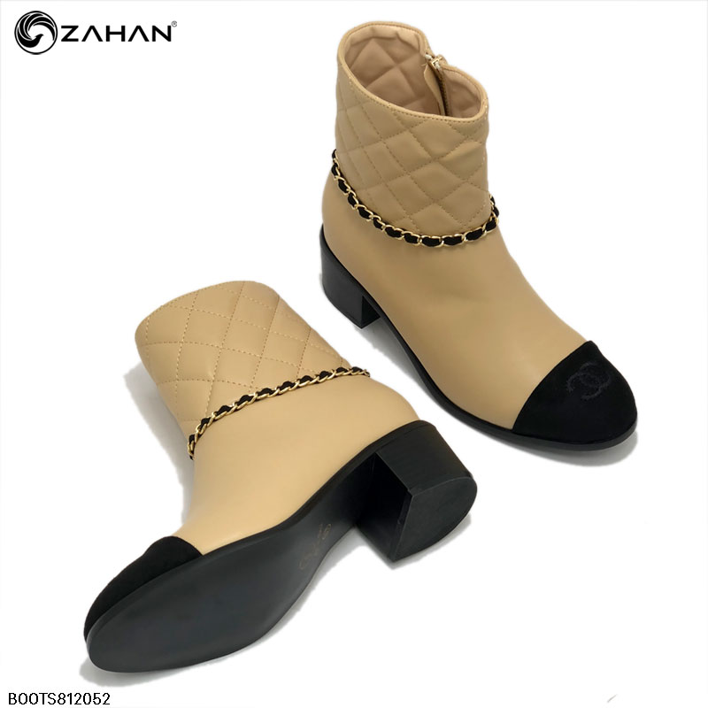 Boots nữ, 5cm, trần trám, mũi tròn BOOTS812052