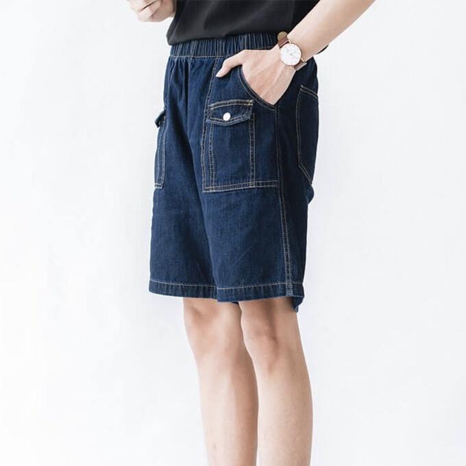 Quần đùi nam dáng rộng SSSTUTTER chất denim mềm thiết kế cạp chun thoải mái meld shorts