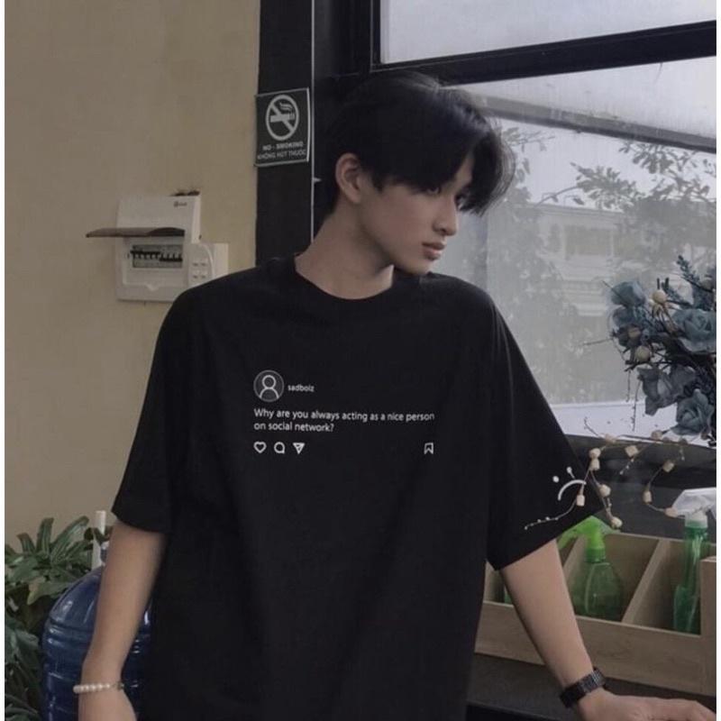 Áo thun sad boiz why are you tee logo nam nữ, áo Phông tay lỡ sadboiz sadtagram Sóc Shop 1