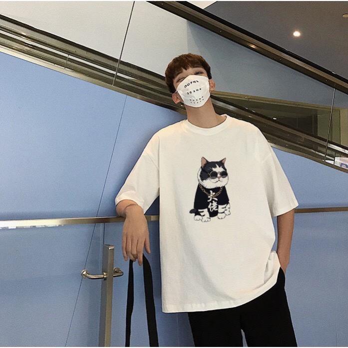 Áo thun unisex nam nữ in hình mèo đại ca form đẹp chất vải cotton dày mịn mát 2020T2820