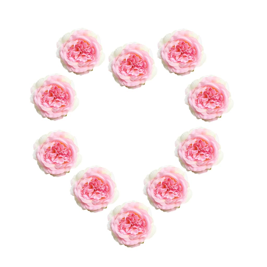 10 Pieces Artificial Silk Rose Flower Head Home Wedding Decor Champagne