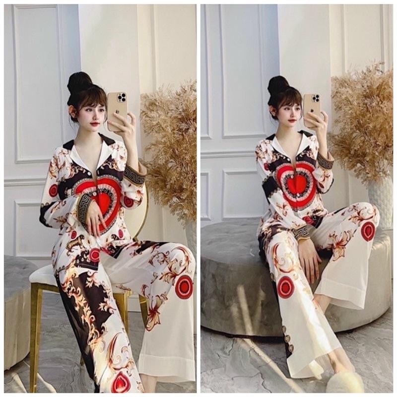 BỘ PIJAMA LỤA DÀI CAO CẤP CLC TRỐNG ĐỎ
