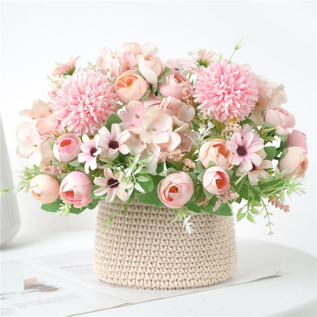2PCS ARTIFICIAL SILK ROSE BRIDAL BOUQUET FLOWER ARRANGEMENTS WEDDING HOME DECOR