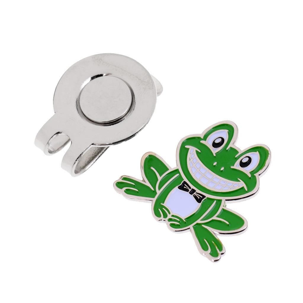 2-3pack Funny Frog Pattern Alloy Golf Ball Marker with Magnetic Hat Clip Golfer