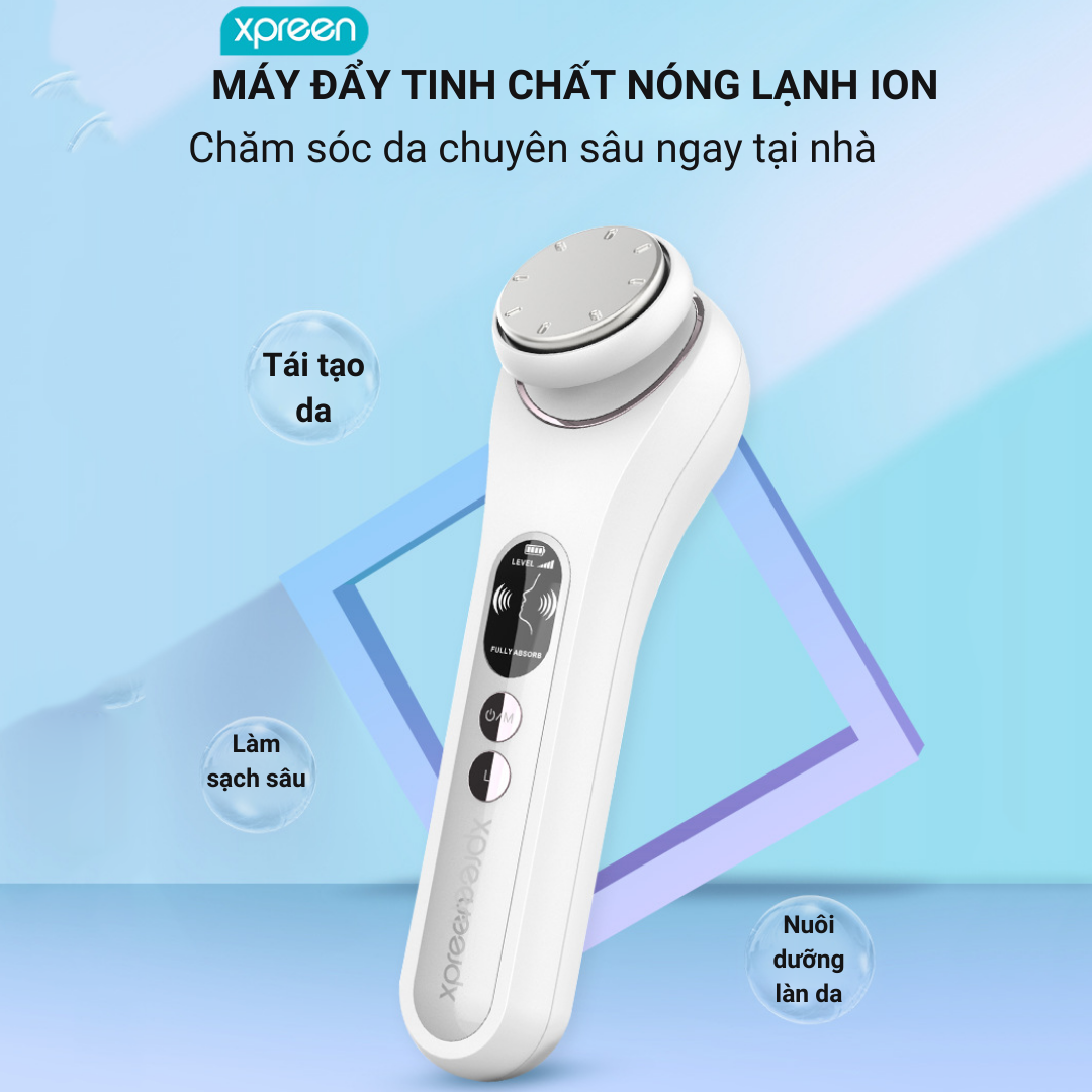 Máy Massage Mặt Nóng Lạnh ION XPREEN, Máy Đẩy Tinh Chất Chăm Sóc Da Mặt, Nâng Cơ, Đẩy Sâu Dưỡng Chất Phiên Bản Cao Cấp