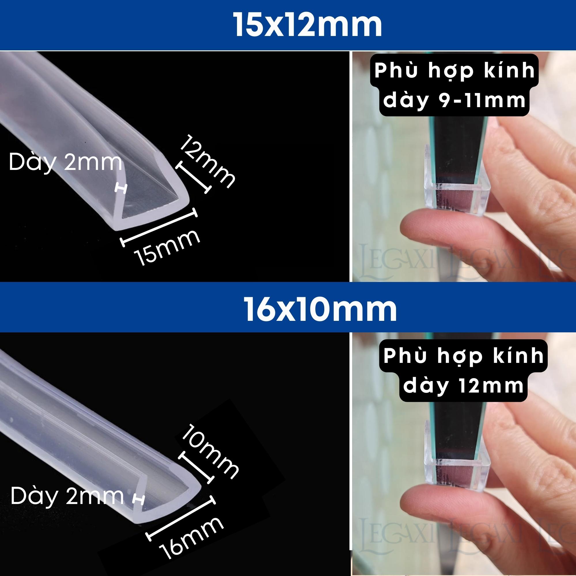Dây viền cạnh kính, ron dán cửa kính cường lực chống va đập chữ U bọc cạnh bàn, gương, hồ cá, kệ, tủ Legaxi
