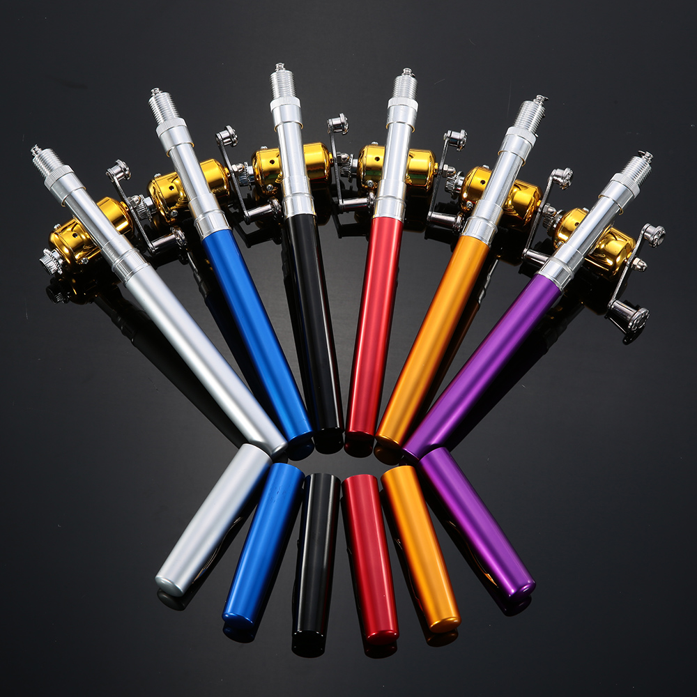 Bộ Combo Cuộn Cần Câu Cá Mini Telescopic Cầm Tay Bỏ Túi Cần Câu + Cuộn Dây Câu Cá Hợp Kim Nhôm