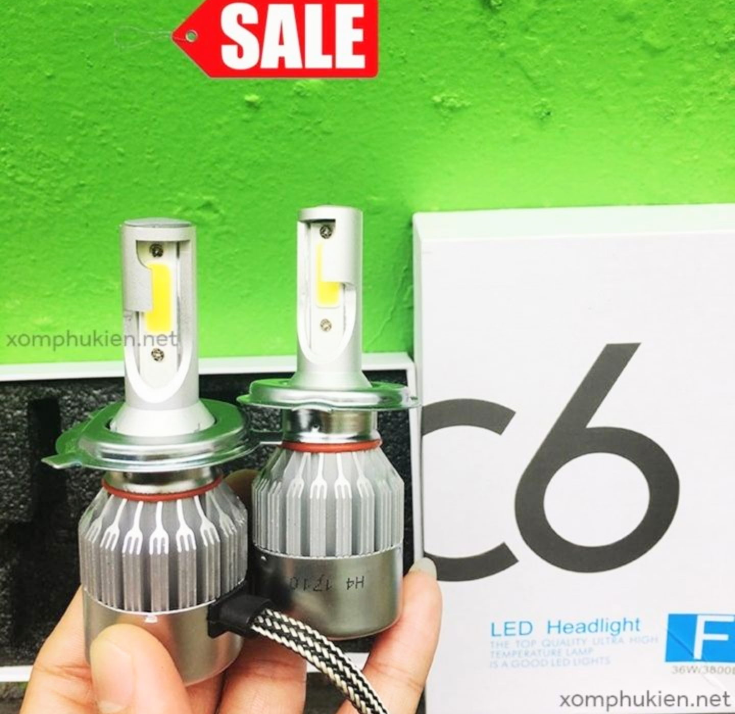 SIÊU SÁNG VỚI 1 ĐÈN PHA LED C6 H4 XE MÁY VÀ ÔTÔ LOẠI TỐT CHUẨN