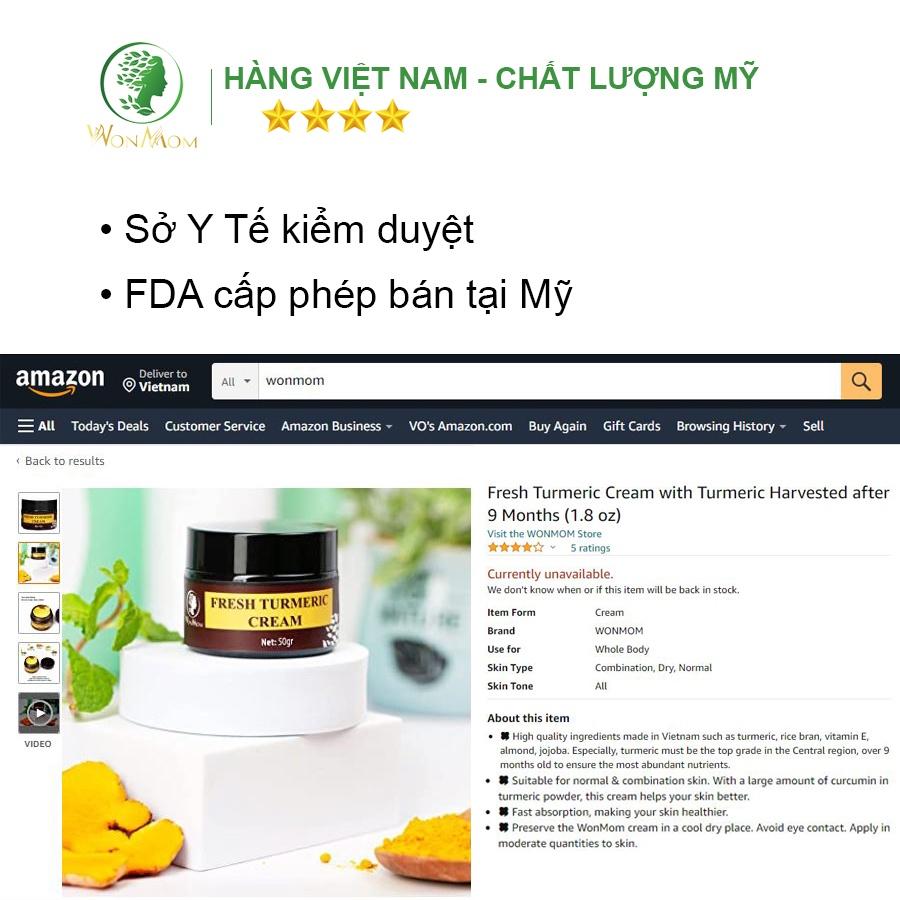 Bộ trắng da mặt và body toàn diện Wonmom ( Serum vitamin C + Kem nghệ tươi + Kem sữa nghệ toàn thân + Scrub café body )