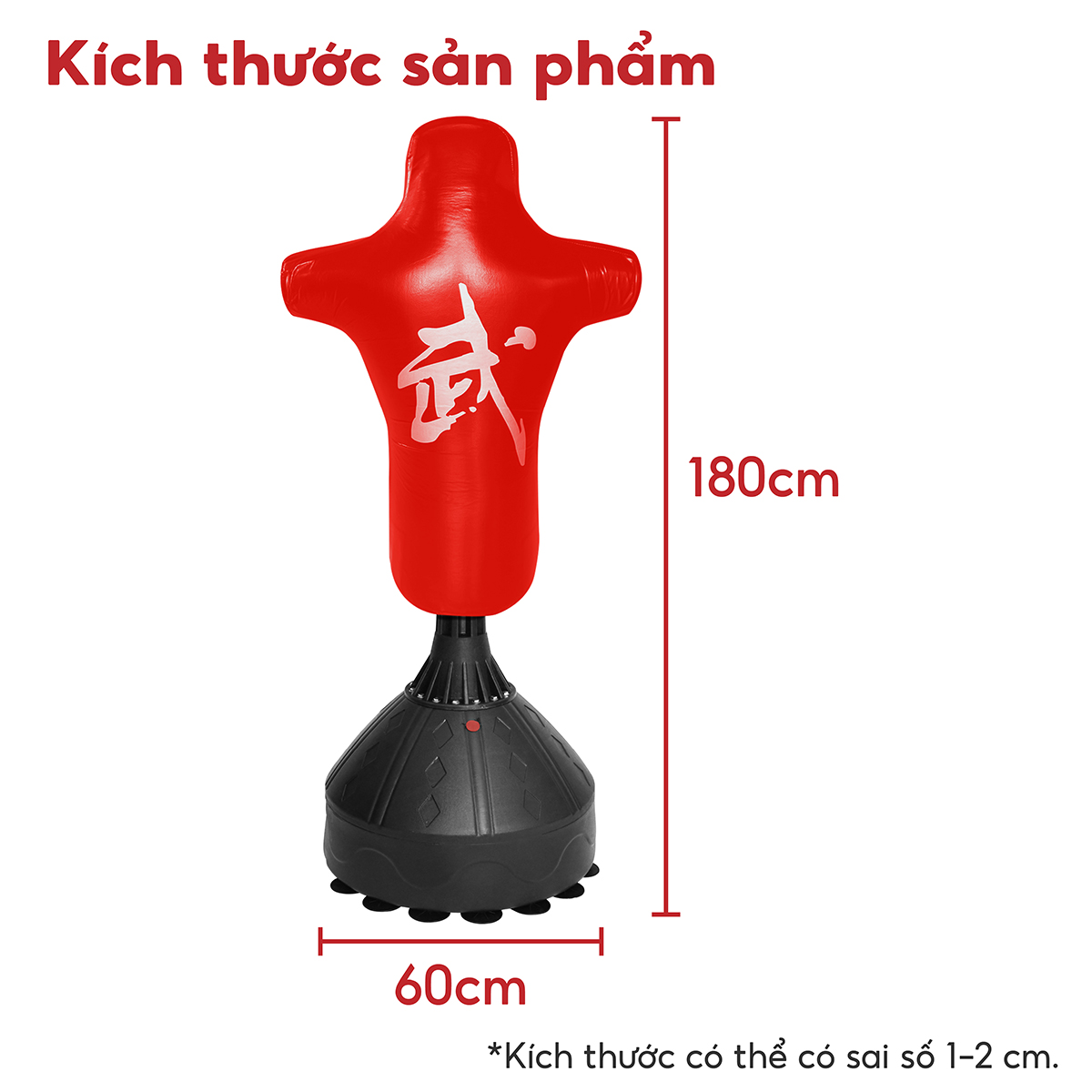 BG Trụ Đấm Bốc BG028 - ĐỎ Tự Cân Bằng Cao Cấp BOXING PILE, Bao Cát Đấm Bốc Võ Thuật,Trụ Hơi Đấm Bốc Phản Xạ