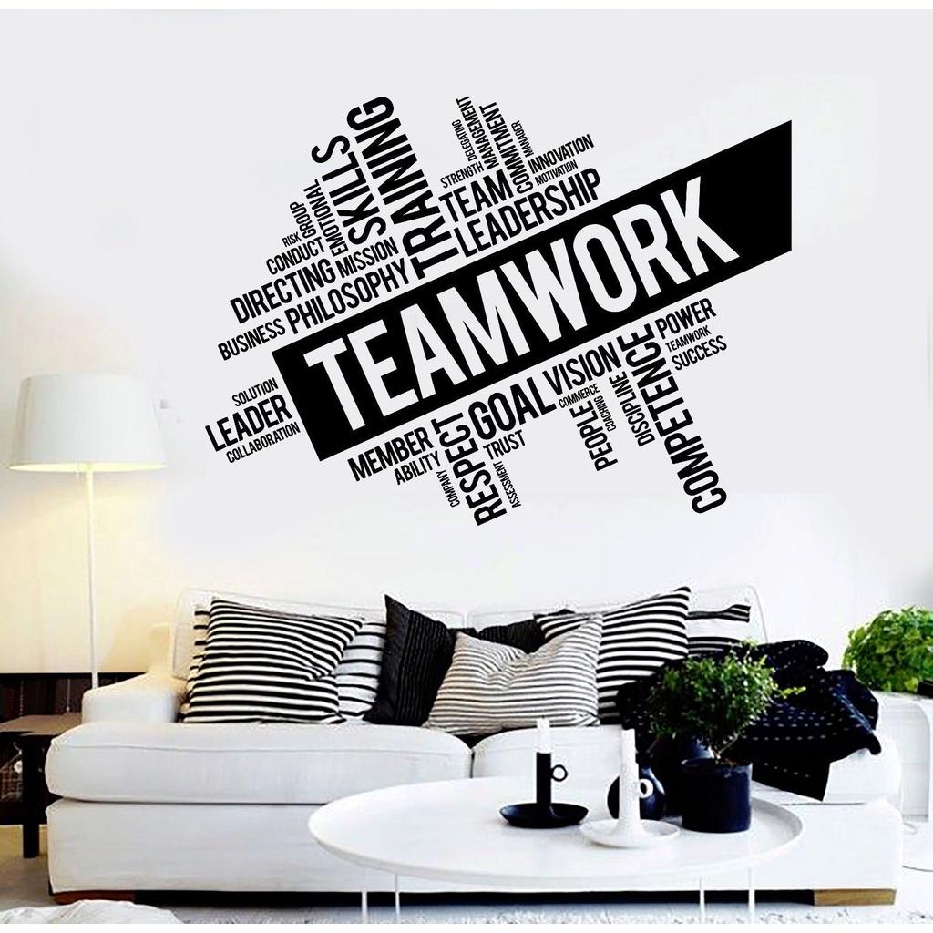 Decal Dán Tường Tiếng Anh "TEAMWORK" mẫu 4 - Decal Trang Trí Văn Phòng Cao Cấp AmyShop