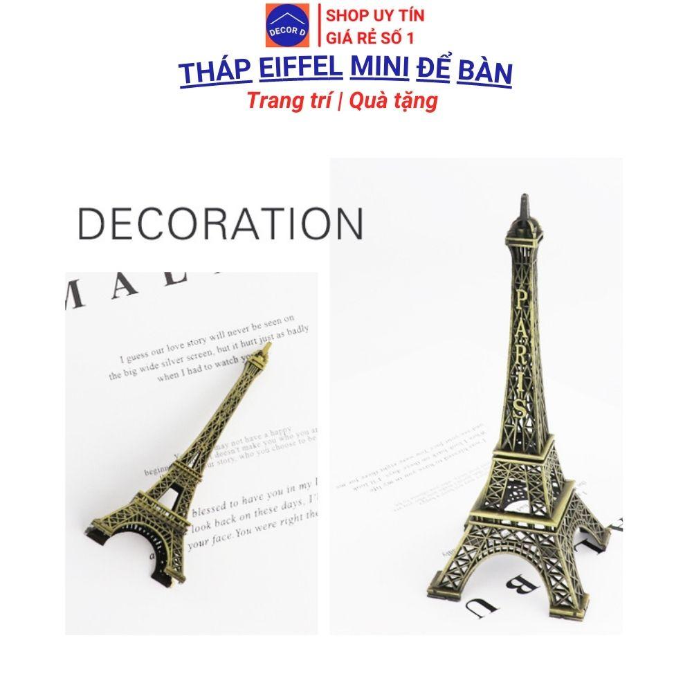 Mô hình trang trí tháp Eiffel cao 10cm kim loại decor phòng tặng quà trang trí phong thủy