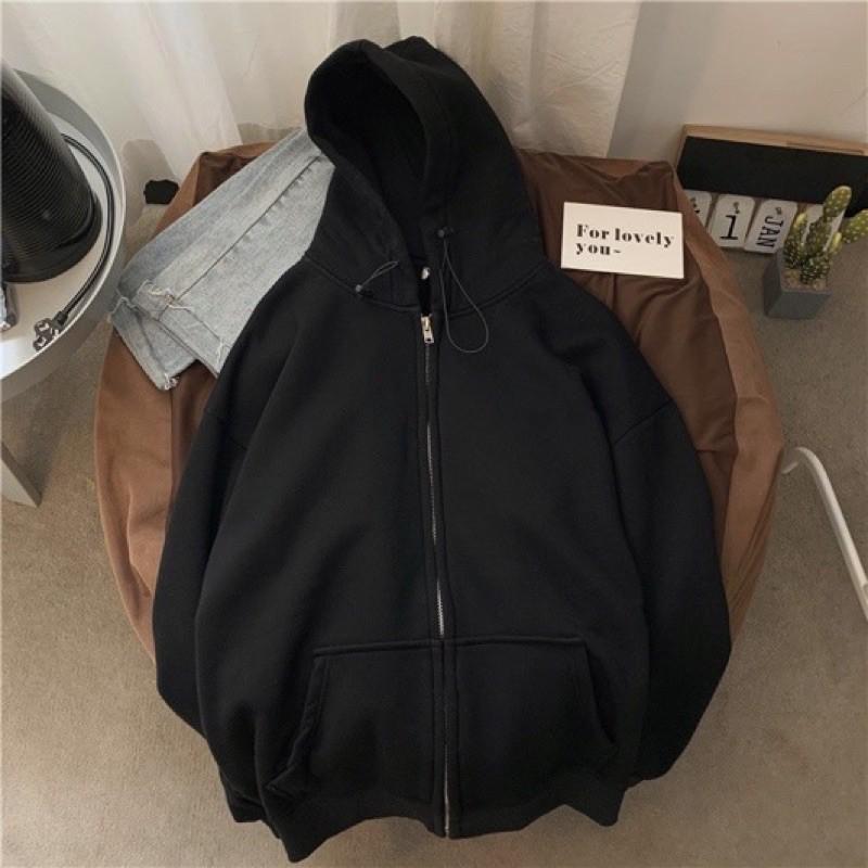 Áo khoác hoodie zip unisex HOMIES dây rút liền mũ có túi