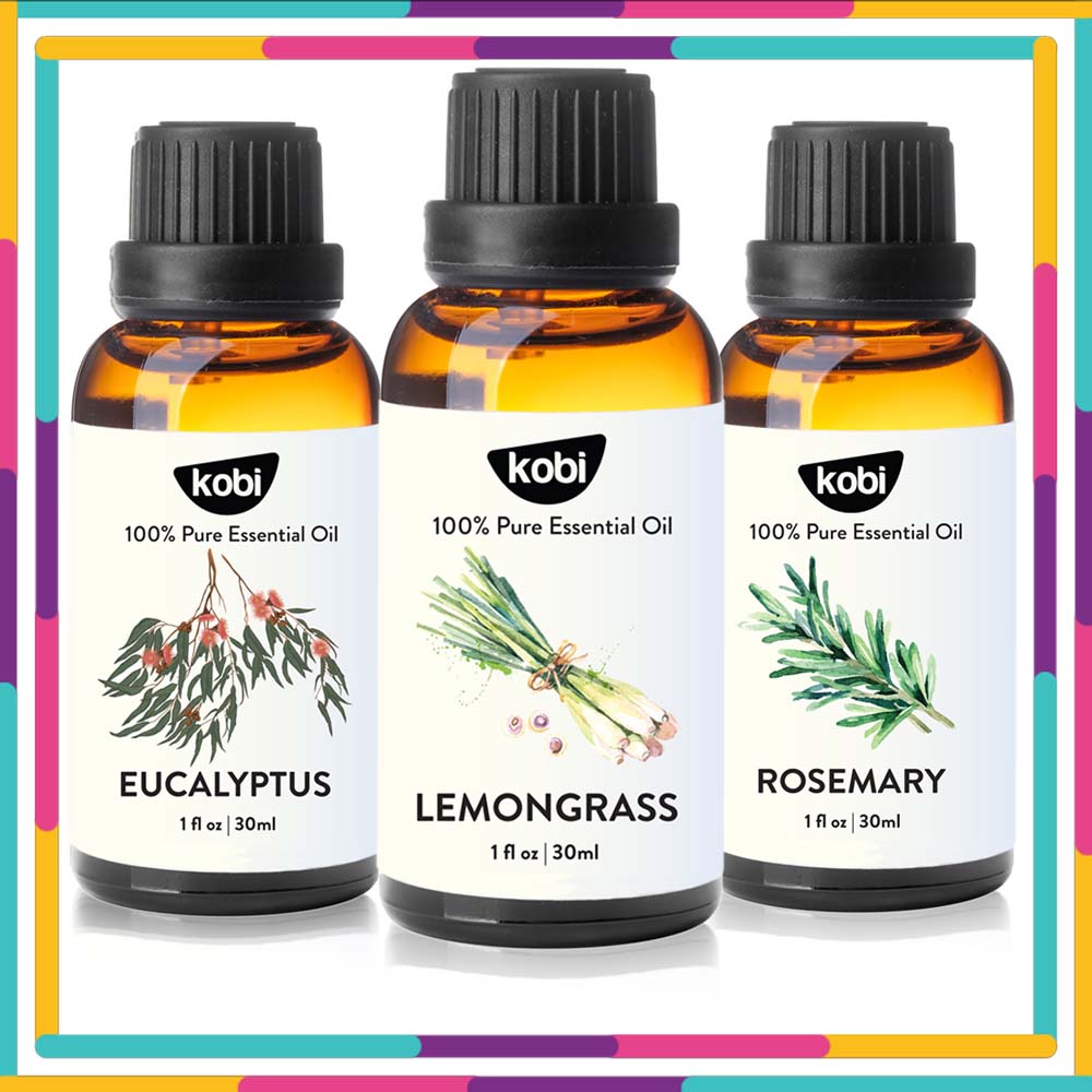 Combo 3 Tinh Dầu Xông Phòng Kobi: Tinh Dầu Khuynh Diệp  + Tinh Dầu Sả Chanh  + Tinh Dầu Hương Thảo  - Tinh Dầu Thiên Nhiên Nguyên Chất, Tốt Cho Bé Sơ Sinh, Giúp Giữ Ấm Cơ Thể, Phòng Ngừa Bệnh Hô Hấp Hiệu Quả