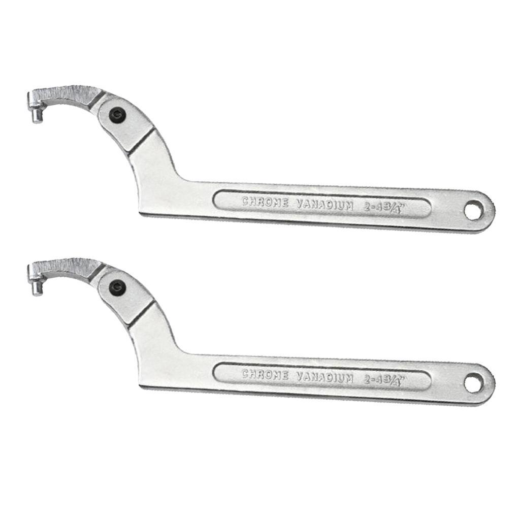2x Adjustable Hook Wrench C Spanner Tool Key Tool for