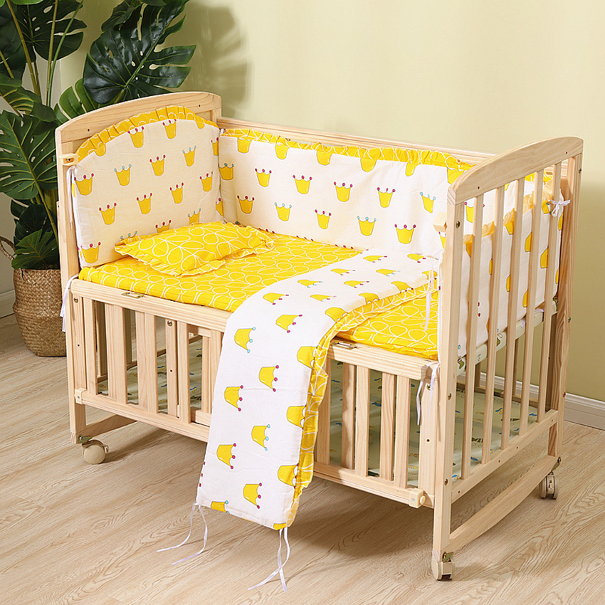 Cũi cho bé, Nôi cũi kiêm giường ngủ cho bé đa chức năng Kawaii Home, Kích thước 105 x 60 x 90 Cm, Gỗ thông chắc chắn H056