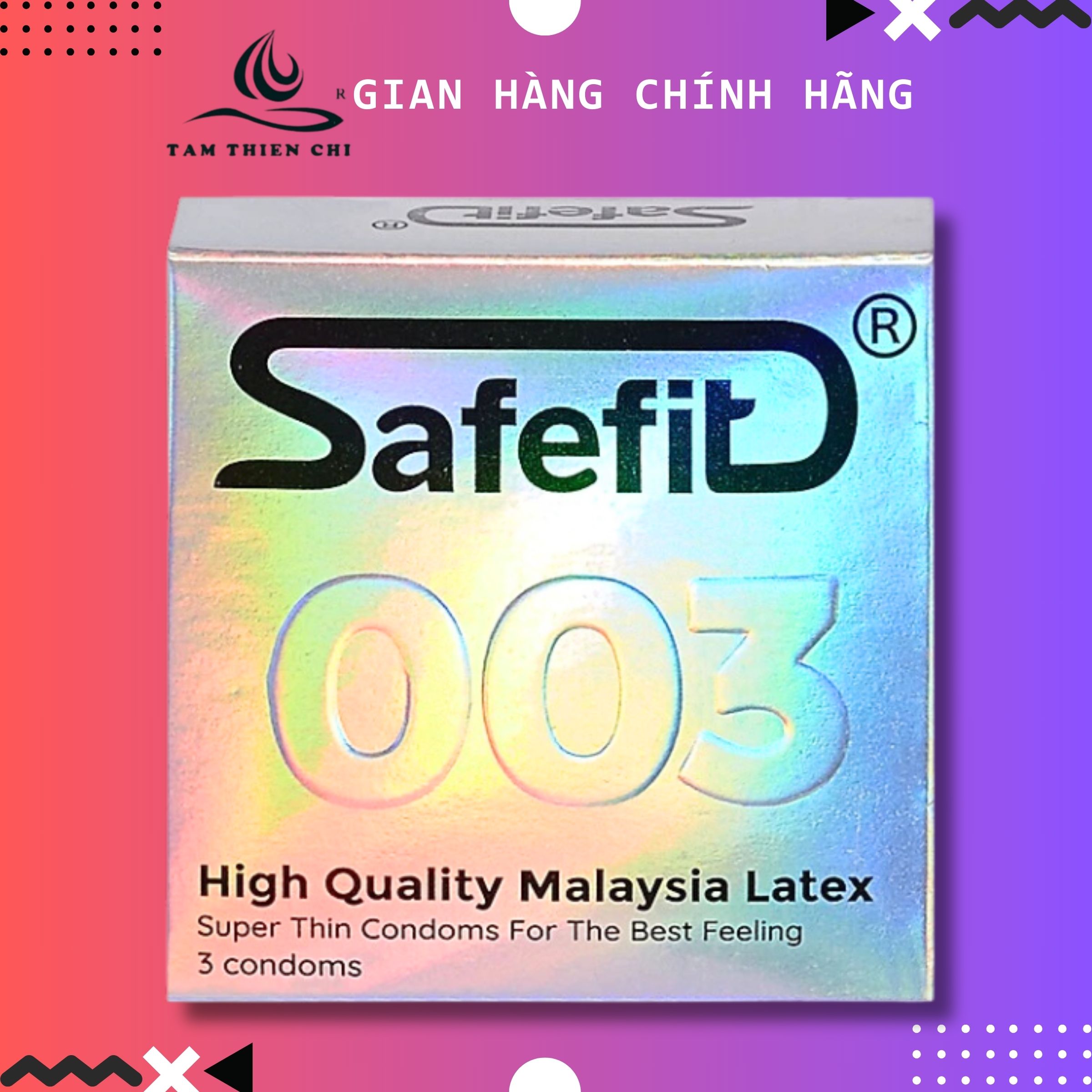 Bao cao su SafeFit 003 Siêu mỏng Hộp 3 cái