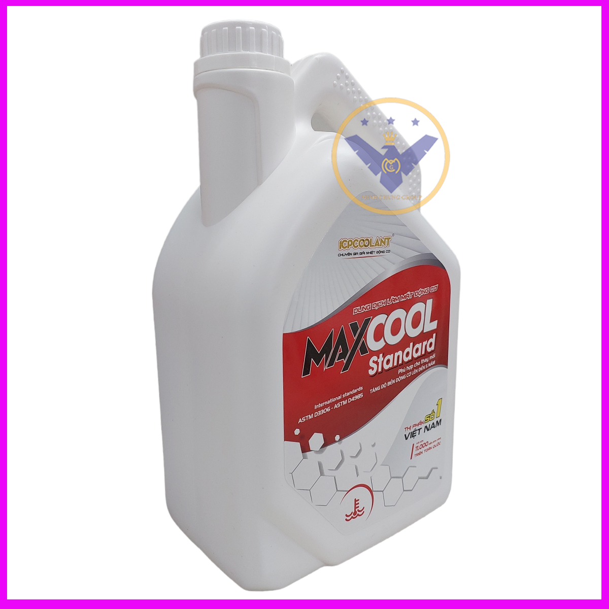 COMBO 2 can nước làm mát động cơ xe ô tô màu đỏ Maxcool 4L tặng nước rửa kính 2L
