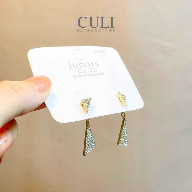 Khuyên tai dáng dài hình tam giác kết đá sang trọng HT655 - Culi accessories