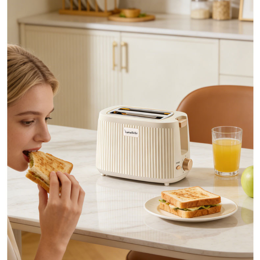 Máy nướng bánh mì tự nảy bánh công suất cao 750W Lumabella LB-58068, nướng bánh sandwich ăn sáng tiện dụng - DELIYA HÀNG CHÍNH HÃNG