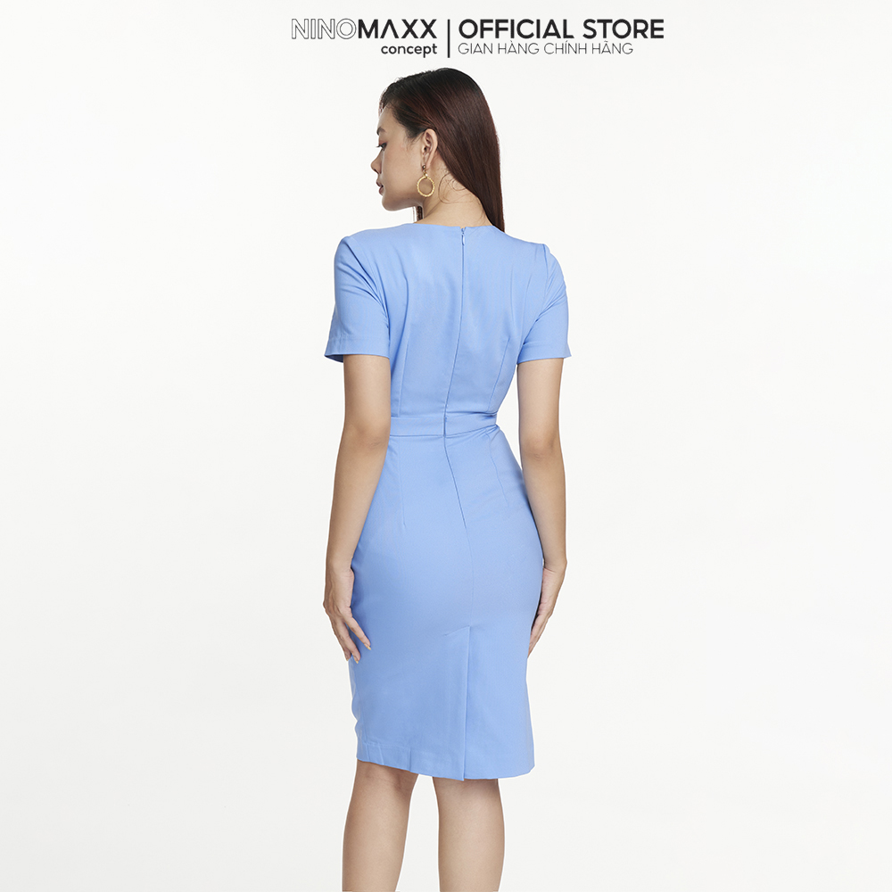 N&amp;M Đầm dáng ôm Nữ kiểu cổ vest tay ngắn 2208076