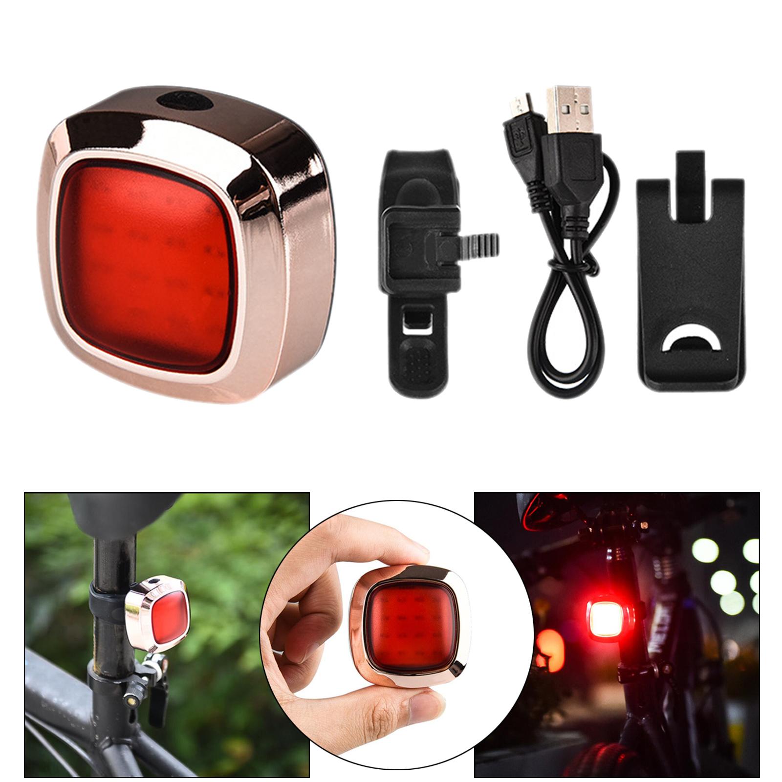 Waterproof Bicycle Bike Smart Brake Light Sense USB Tail Rear Lamp