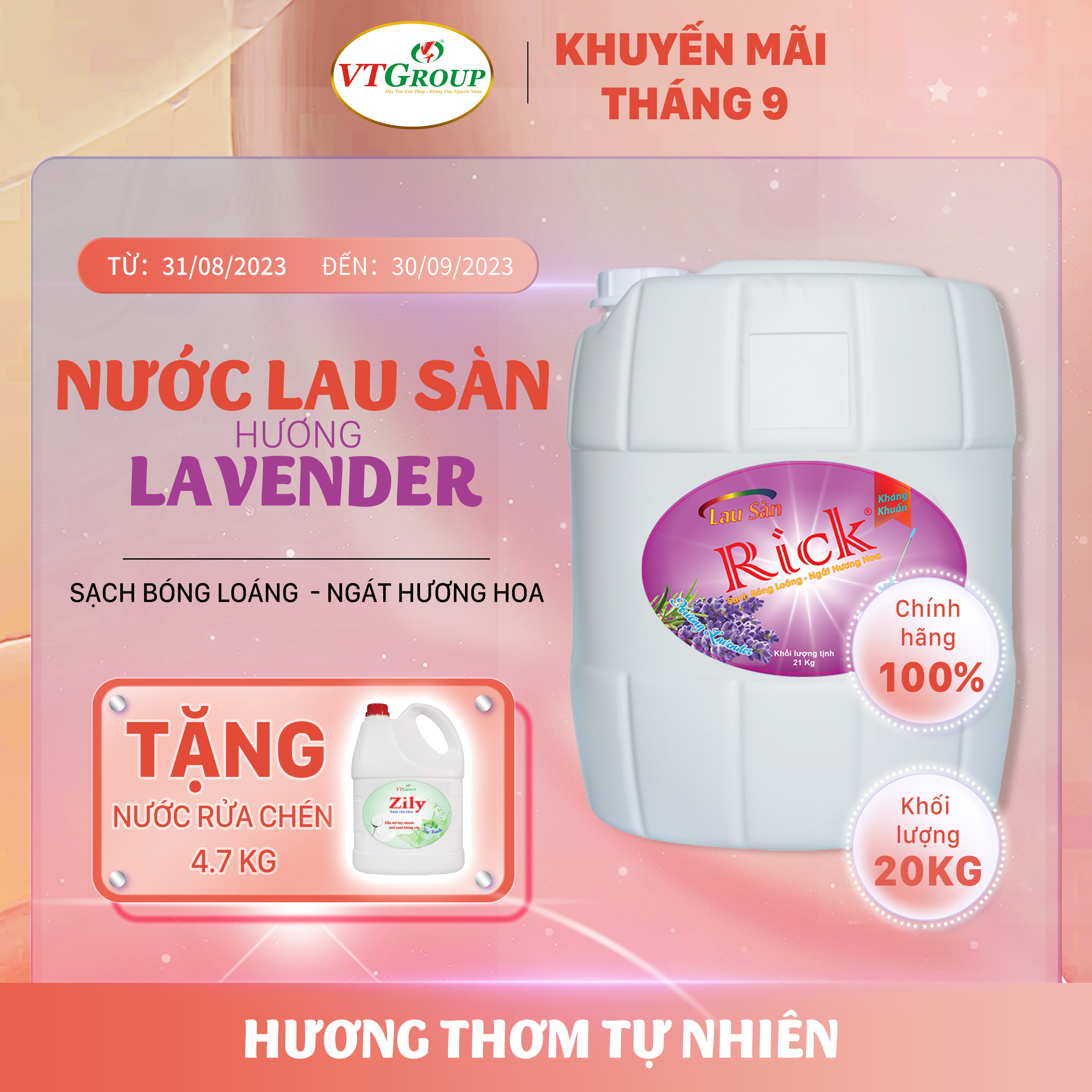 Nước lau sàn Rick 20kg (Can) - Tặng 1 NRC 4.7KG