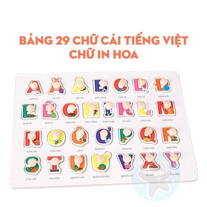 Bảng Núm Gỗ Học Tiếng Việt Có Núm Cầm - Trò Chơi Ghép Chữ Cái Tiếng Việt Cho Bé