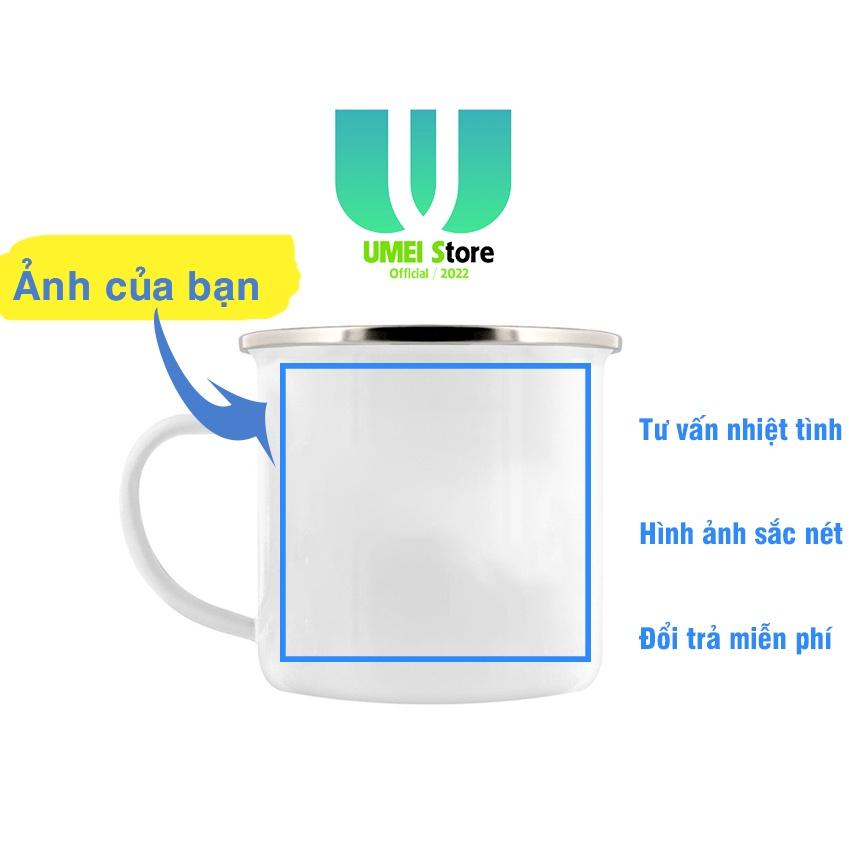 Cốc Uống Nước Inox Tráng Men Cắm Trại Làm Quà Tặng Campfire Mug IN THEO YÊU CẦU